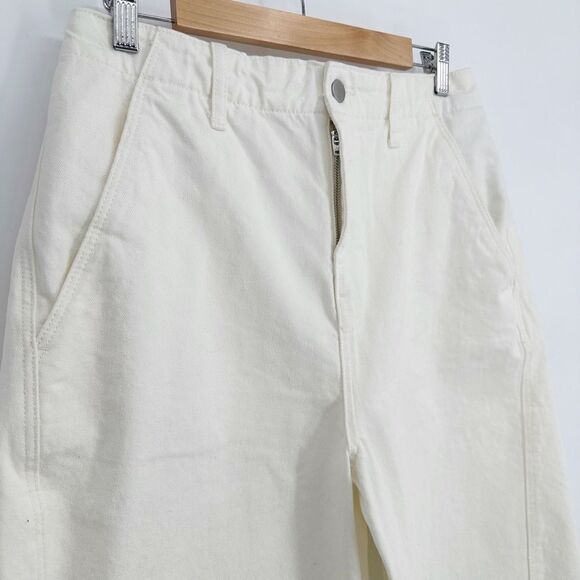 Zara The Twisted Balloon Pant Cropped Baggy High Rise in Ecru Ivory Women's 4 - Picture 4 of 9